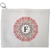 Portfard Cosmetice tip Plic, Cu litera F si Mandala, 23x18 cm, Alb, BEKZ® 13 Portfard Cosmetice tip Plic Cu litera F si Mandala 23x18 cm Alb BEKZ®