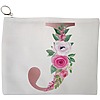 Portfard Cosmetice tip Plic, Cu litera J Rose Gold si Trandafiri, 23x18 cm, Alb, BEKZ® 13 Portfard Cosmetice tip Plic Cu litera J Rose Gold si Trandafiri 23x18 cm Alb BEKZ®