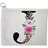 Portfard Cosmetice tip Plic, Cu litera J si Trandafiri, 23x18 cm, Alb, BEKZ® 13 Portfard Cosmetice tip Plic Cu litera J si Trandafiri 23x18 cm Alb BEKZ®