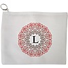 Portfard Cosmetice tip Plic, Cu litera L si Mandala, 23x18 cm, Alb, BEKZ® 13 Portfard Cosmetice tip Plic Cu litera L si Mandala 23x18 cm Alb BEKZ®