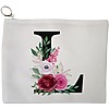 Portfard Cosmetice tip Plic, Cu litera L si Trandafiri, 23x18 cm, Alb, BEKZ® 13 Portfard Cosmetice tip Plic Cu litera L si Trandafiri 23x18 cm Alb BEKZ®