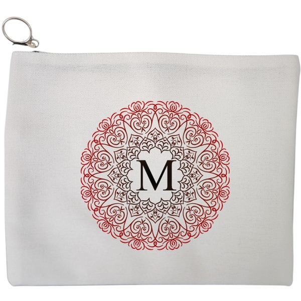 Portfard Cosmetice tip Plic, Cu litera M si Mandala, 23x18 cm, Alb, BEKZ® 9 Portfard Cosmetice tip Plic Cu litera M si Mandala 23x18 cm Alb BEKZ®