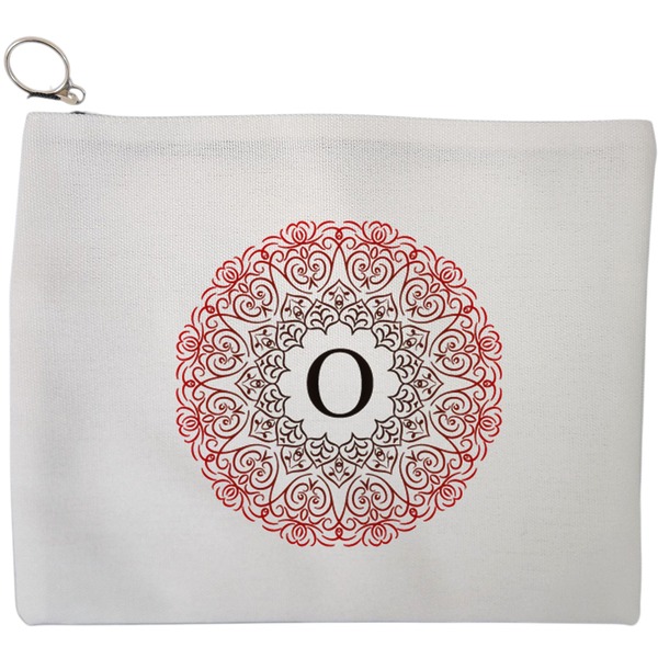 Portfard Cosmetice tip Plic, Cu litera O si Mandala, 23x18 cm, Alb, BEKZ® 9 Portfard Cosmetice tip Plic Cu litera O si Mandala 23x18 cm Alb BEKZ®