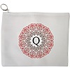 Portfard Cosmetice tip Plic, Cu litera Q si Mandala, 23x18 cm, Alb, BEKZ® 13 Portfard Cosmetice tip Plic Cu litera Q si Mandala 23x18 cm Alb BEKZ®