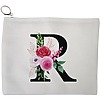 Portfard Cosmetice tip Plic, Cu litera R si Trandafiri, 23x18 cm, Alb, BEKZ® 13 Portfard Cosmetice tip Plic Cu litera R si Trandafiri 23x18 cm Alb BEKZ®