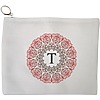 Portfard Cosmetice tip Plic, Cu litera T si Mandala, 23x18 cm, Alb, BEKZ® 13 Portfard Cosmetice tip Plic Cu litera T si Mandala 23x18 cm Alb BEKZ®