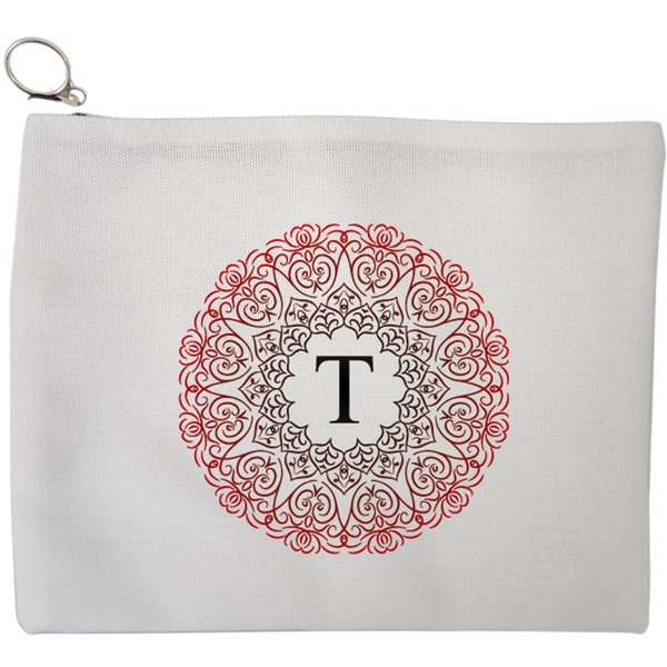Portfard Cosmetice tip Plic, Cu litera T si Mandala, 23x18 cm, Alb, BEKZ® 9 Portfard Cosmetice tip Plic Cu litera T si Mandala 23x18 cm Alb BEKZ®