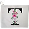 Portfard Cosmetice tip Plic, Cu litera T si Trandafiri, 23x18 cm, Alb, BEKZ® 13 Portfard Cosmetice tip Plic Cu litera T si Trandafiri 23x18 cm Alb BEKZ®