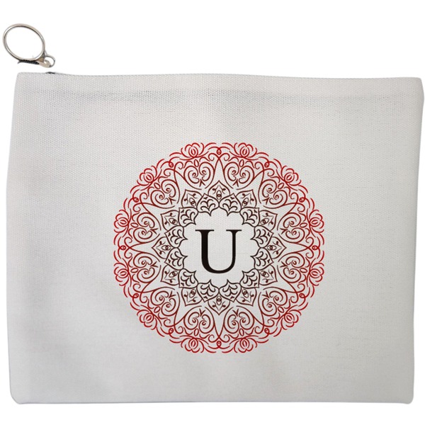 Portfard Cosmetice tip Plic, Cu litera U si Mandala, 23x18 cm, Alb, BEKZ® 9 Portfard Cosmetice tip Plic Cu litera U si Mandala 23x18 cm Alb BEKZ®