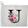 Portfard Cosmetice tip Plic, Cu litera U si Trandafiri, 23x18 cm, Alb, BEKZ® 13 Portfard Cosmetice tip Plic Cu litera U si Trandafiri 23x18 cm Alb BEKZ®