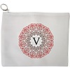 Portfard Cosmetice tip Plic, Cu litera V si Mandala, 23x18 cm, Alb, BEKZ® 13 Portfard Cosmetice tip Plic Cu litera V si Mandala 23x18 cm Alb BEKZ®