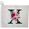 Portfard Cosmetice tip Plic, Cu litera X si Trandafiri, 23x18 cm, Alb, BEKZ® 13 Portfard Cosmetice tip Plic Cu litera X si Trandafiri 23x18 cm Alb BEKZ®