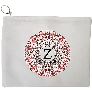 Portfard Cosmetice tip Plic, Cu litera Z si Mandala, 23x18 cm, Alb, BEKZ®