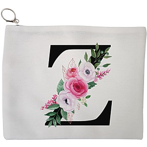 Portfard Cosmetice tip Plic, Cu litera Z si Trandafiri, 23x18 cm, Alb, BEKZ®