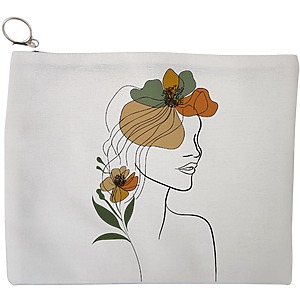 Portfard Cosmetice tip Plic, Flower Lady 11, 23x18 cm, Alb, BEKZ®