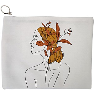 Portfard Cosmetice tip Plic, Flower Lady 17, 23x18 cm, Alb, BEKZ®