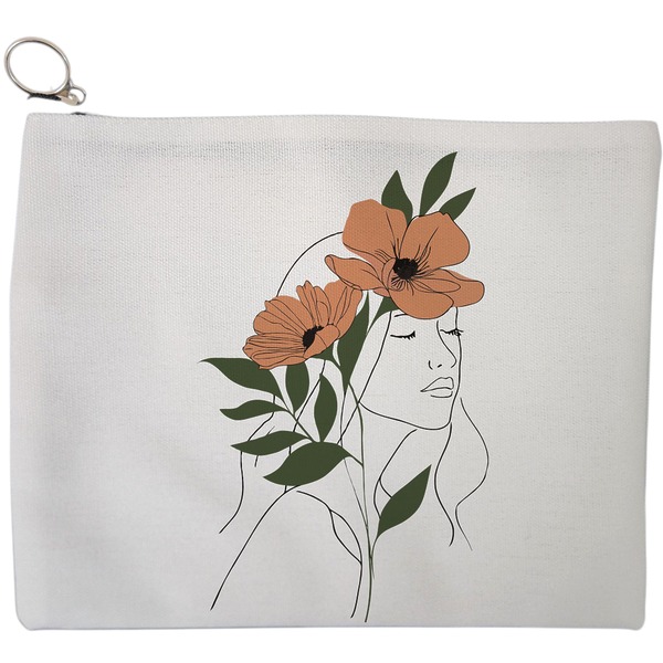 Portfard Cosmetice tip Plic, Flower Lady 18, 23x18 cm, Alb, BEKZ® 9 Portfard Cosmetice tip Plic Flower Lady 18 23x18 cm Alb BEKZ®