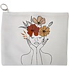 Portfard Cosmetice tip Plic, Flower Lady 19, 23x18 cm, Alb, BEKZ® 13 Portfard Cosmetice tip Plic Flower Lady 19 23x18 cm Alb BEKZ®
