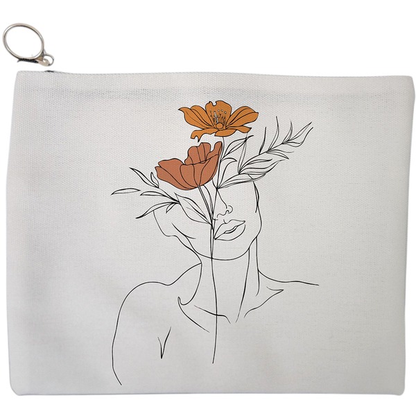 Portfard Cosmetice tip Plic, Flower Lady 2, 23x18 cm, Alb, BEKZ® 9 Portfard Cosmetice tip Plic Flower Lady 2 23x18 cm Alb BEKZ®