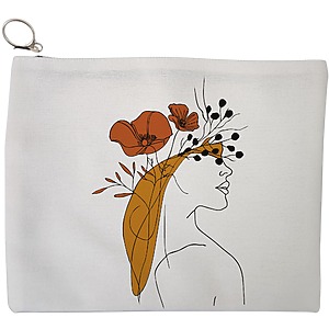 Portfard Cosmetice tip Plic, Flower Lady 20, 23x18 cm, Alb, BEKZ®