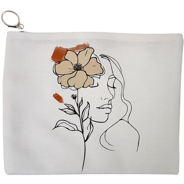 Portfard Cosmetice tip Plic, Flower Lady 5, 23x18 cm, Alb, BEKZ® 9 Portfard Cosmetice tip Plic Flower Lady 5 23x18 cm Alb BEKZ®