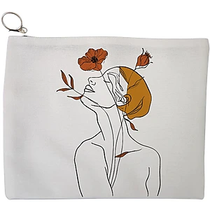 Portfard Cosmetice tip Plic, Flower Lady 8, 23x18 cm, Alb, BEKZ®