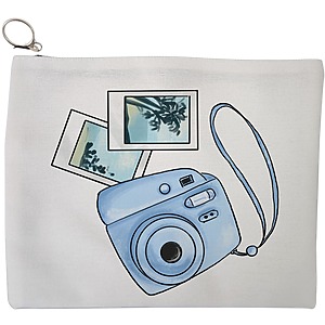 Portfard Cosmetice tip Plic Travel Girl 14, 23x18 cm, Alb, BEKZ®