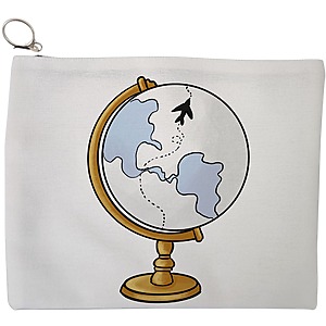 Portfard Cosmetice tip Plic Travel Girl 17, 23x18 cm, Alb, BEKZ®