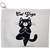 Portfard Cosmetice tip Plic Yoga Cat, 23x18 cm, Alb, BEKZ® 13 Portfard Cosmetice tip Plic Yoga Cat 23x18 cm Alb BEKZ®