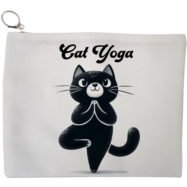 Portfard Cosmetice tip Plic Yoga Cat, 23x18 cm, Alb, BEKZ® 9 Portfard Cosmetice tip Plic Yoga Cat 23x18 cm Alb BEKZ®