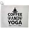 Portfard Cosmetice tip Plic Yoga Coffee and Yoga, 23x18 cm, Alb, BEKZ® 13 Portfard Cosmetice tip Plic Yoga Coffee and Yoga 23x18 cm Alb BEKZ®