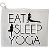 Portfard Cosmetice tip Plic Yoga Eat Sleep Yoga, 23x18 cm, Alb, BEKZ® 13 Portfard Cosmetice tip Plic Yoga Eat Sleep Yoga 23x18 cm Alb BEKZ®