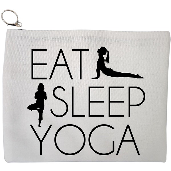 Portfard Cosmetice tip Plic Yoga Eat Sleep Yoga, 23x18 cm, Alb, BEKZ® 9 Portfard Cosmetice tip Plic Yoga Eat Sleep Yoga 23x18 cm Alb BEKZ®
