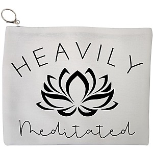 Portfard Cosmetice tip Plic Yoga Havily Meditated, 23x18 cm, Alb, BEKZ®