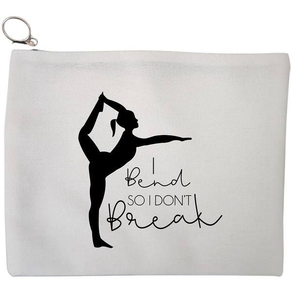 Portfard Cosmetice tip Plic Yoga I bend so I don't break, 23x18 cm, Alb, BEKZ® 9 Portfard Cosmetice tip Plic Yoga I bend so I dont break 23x18 cm Alb BEKZ®