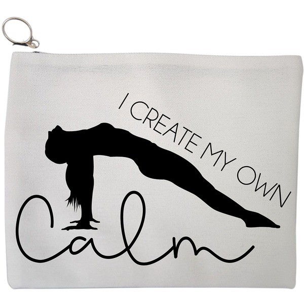 Portfard Cosmetice tip Plic Yoga I create my own calm, 23x18 cm, Alb, BEKZ® 9 Portfard Cosmetice tip Plic Yoga I create my own calm 23x18 cm Alb BEKZ®