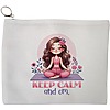 Portfard Cosmetice tip Plic Yoga Keep calm and Om, 23x18 cm, Alb, BEKZ® 13 Portfard Cosmetice tip Plic Yoga Keep calm and Om 23x18 cm Alb BEKZ®