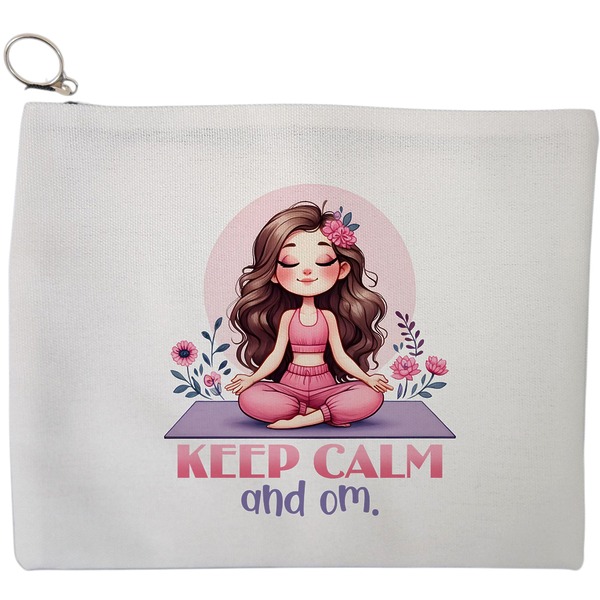 Portfard Cosmetice tip Plic Yoga Keep calm and Om, 23x18 cm, Alb, BEKZ® 9 Portfard Cosmetice tip Plic Yoga Keep calm and Om 23x18 cm Alb BEKZ®