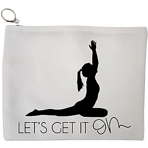 Portfard Cosmetice tip Plic Yoga Let's get it on, 23x18 cm, Alb, BEKZ®