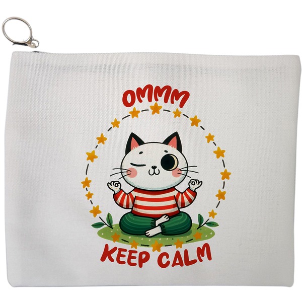 Portfard Cosmetice tip Plic Yoga Ommm Keep Calm, 23x18 cm, Alb, BEKZ® 9 Portfard Cosmetice tip Plic Yoga Ommm Keep Calm 23x18 cm Alb BEKZ®