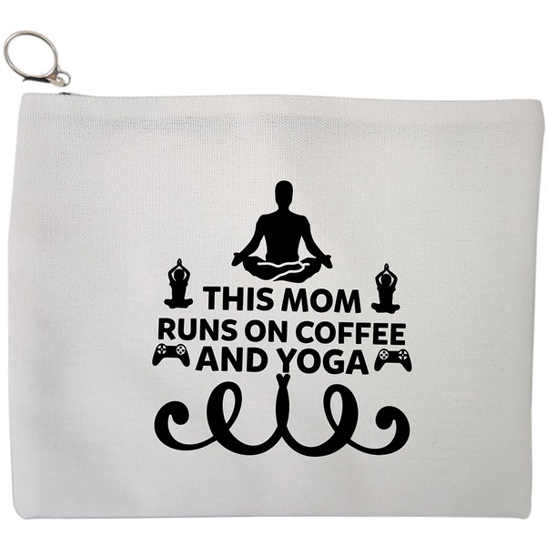 Portfard Cosmetice tip Plic Yoga This MOM runs on coffe and yoga, 23x18 cm, Alb, BEKZ® 9 Portfard Cosmetice tip Plic Yoga This MOM runs on coffe and yoga 23x18 cm Alb BEKZ®