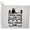 Portfard Cosmetice tip Plic Yoga and Coffee are all I need, 23x18 cm, Alb, BEKZ® 13 Portfard Cosmetice tip Plic Yoga and Coffee are all I need 23x18 cm Alb BEKZ®