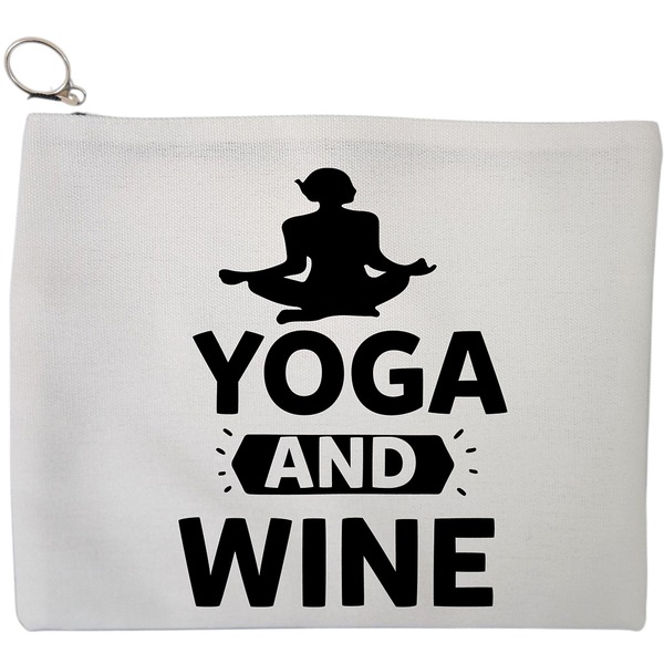 Portfard Cosmetice tip Plic Yoga and Wine, 23x18 cm, Alb, BEKZ® 9 Portfard Cosmetice tip Plic Yoga and Wine 23x18 cm Alb BEKZ®