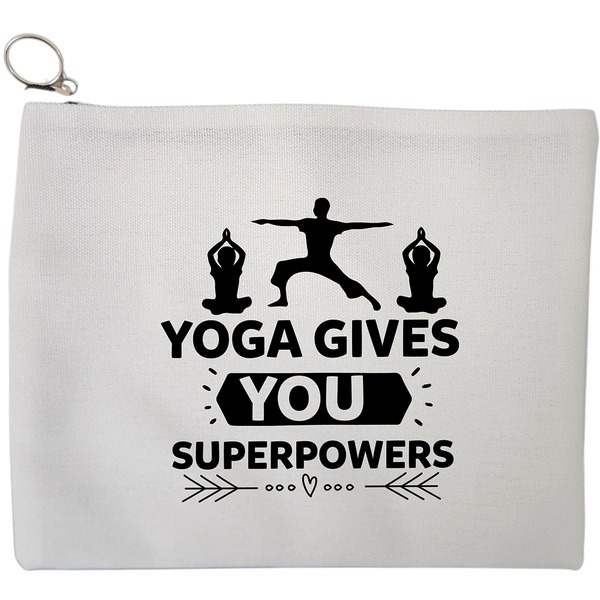 Portfard Cosmetice tip Plic Yoga gives you super powers, 23x18 cm, Alb, BEKZ® 9 Portfard Cosmetice tip Plic Yoga gives you super powers 23x18 cm Alb BEKZ®