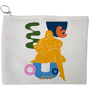 Portfard Cosmetice tip Plic, model Abstract Human Art, 23x18 cm, Alb, BEKZ®