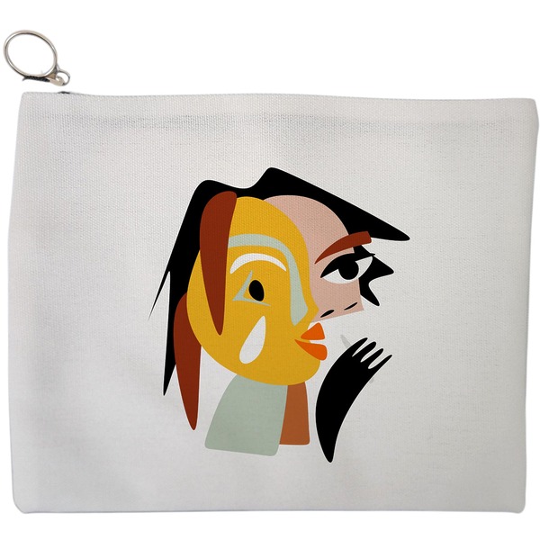 Portfard Cosmetice tip Plic, model Abstract face 2, 23x18 cm, Alb, BEKZ® 9 Portfard Cosmetice tip Plic model Abstract face 2 23x18 cm Alb BEKZ®