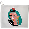 Portfard Cosmetice tip Plic, model Abstract face, 23x18 cm, Alb, BEKZ® 13 Portfard Cosmetice tip Plic model Abstract face 23x18 cm Alb BEKZ®