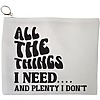 Portfard Cosmetice tip Plic, model All the things I need and plenty I don’t, 23x18 cm, Alb, BEKZ® 13 Portfard Cosmetice tip Plic model All the things I need and plenty I dont 23x18 cm Alb BEKZ®