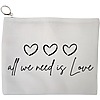 Portfard Cosmetice tip Plic, model All we nee is Love, 23x18 cm, Alb, BEKZ® 13 Portfard Cosmetice tip Plic model All we nee is Love 23x18 cm Alb BEKZ®