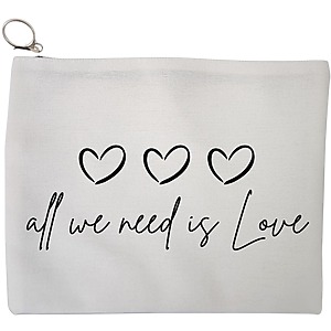 Portfard Cosmetice tip Plic, model All we nee is Love, 23x18 cm, Alb, BEKZ®